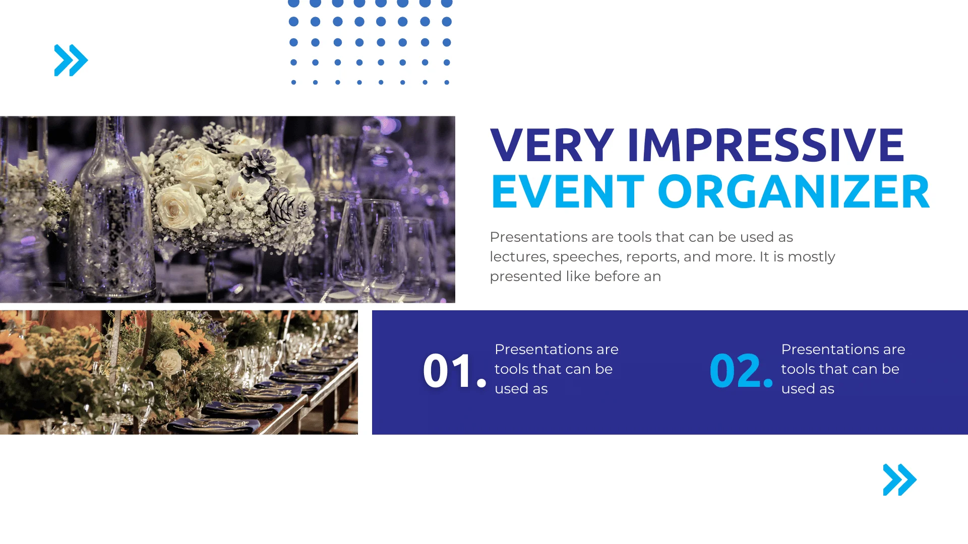 Exceptional 'Image Organizer' presentation templates featuring impressive event-related images.