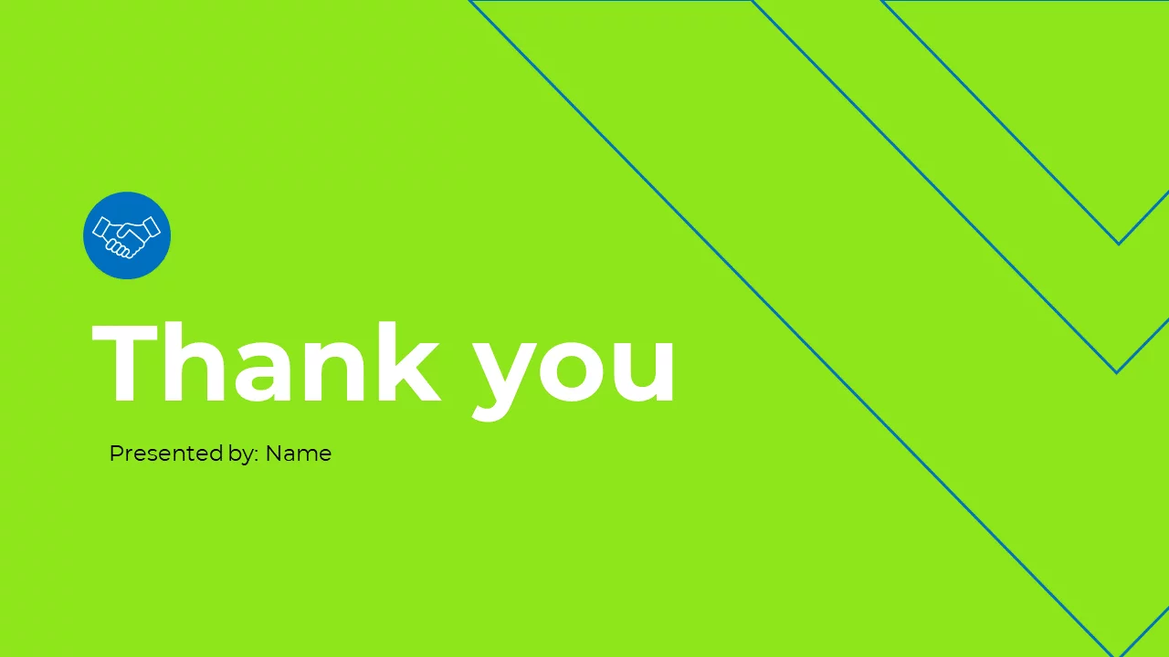 Expressive 'Thank You' presentation templates with a refreshing green background.