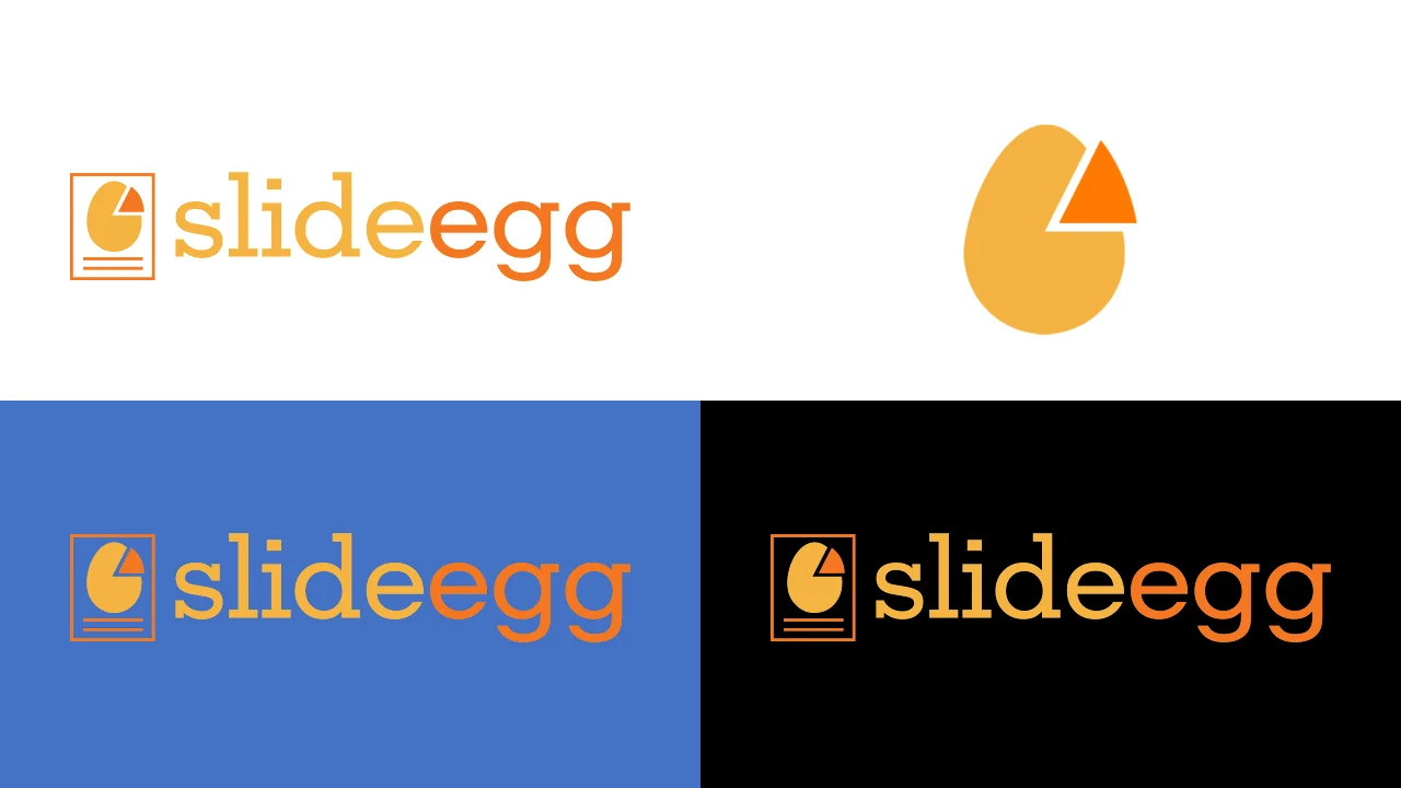 Dynamic 'Slide Egg Logo' presentation templates in 3 unique colors.