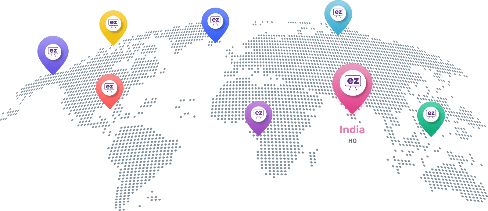 Global 'Deckez Locations' presentation templates with marked location icons.