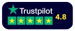 Trustpilot logo with the ranking format on blue background