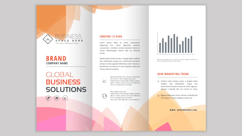 A global business solution presentation with orange and blue designs and diagrams for perfect designs.