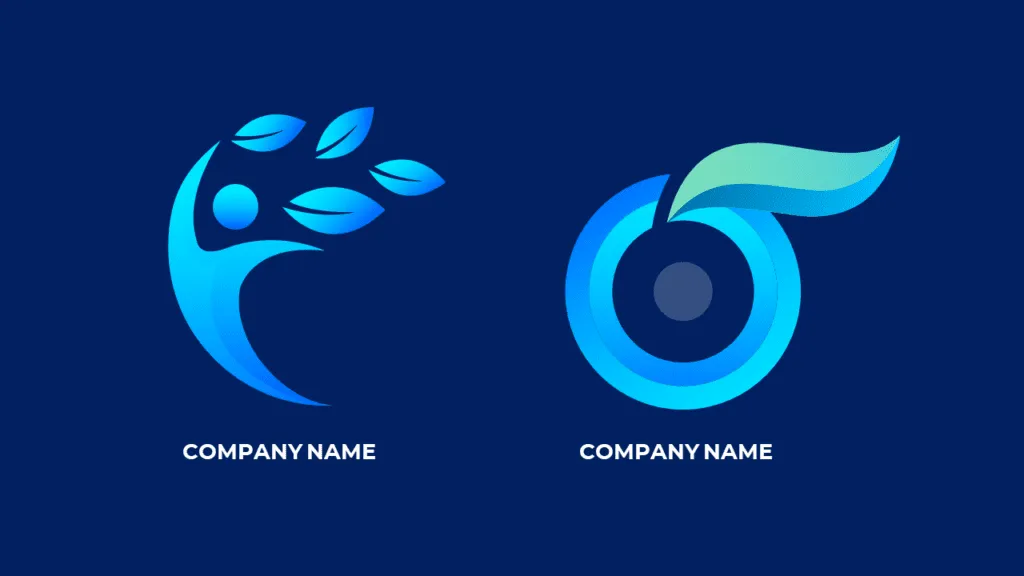 Two company logos with blue background with company name content.