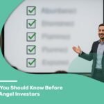 Presenter explains checklist on screen to audience during a session on pitching to angel investors.