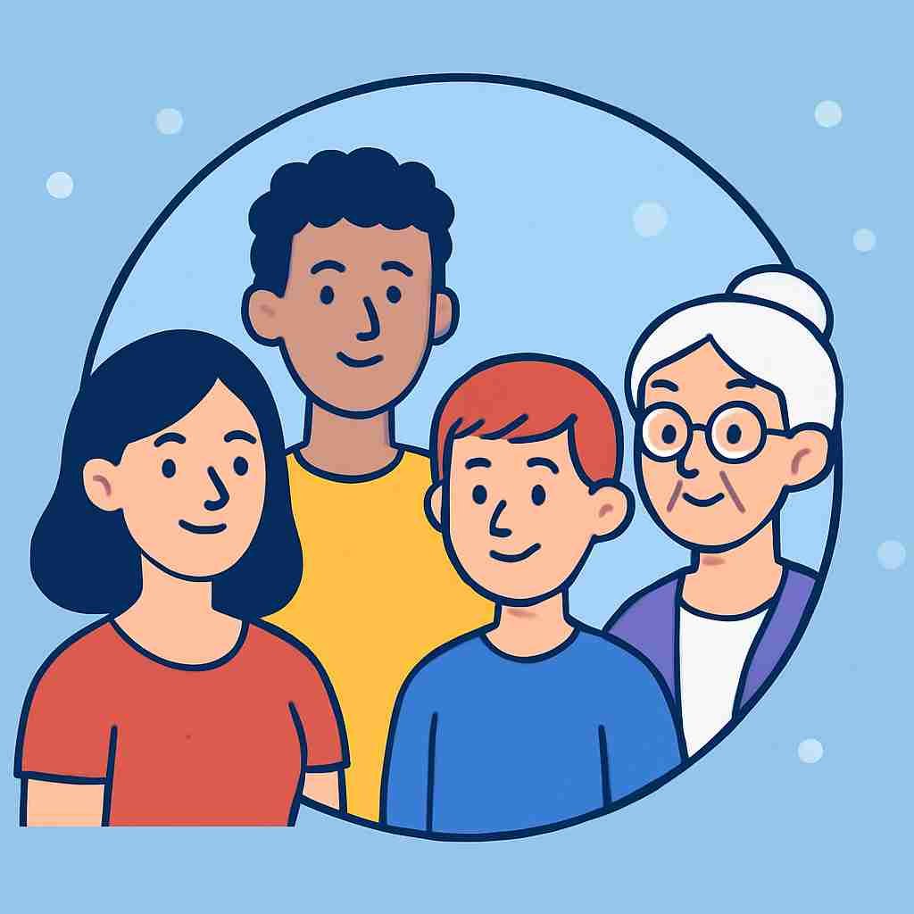 Flat illustration showing a diverse group of people, symbolizing the varied audience types targeted by a TV show pitch