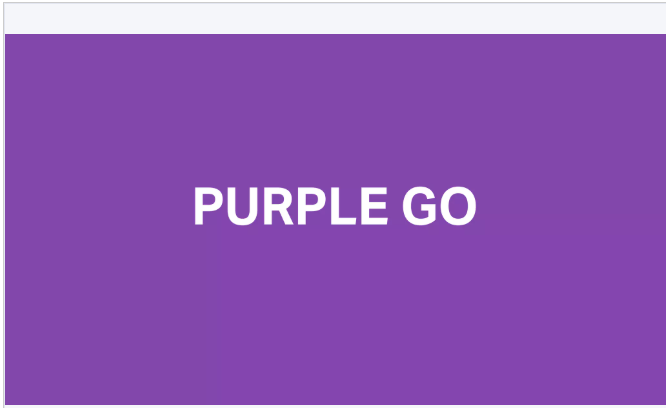 A solid purple background with the words "PURPLE GO" written in bold white letters across the center.