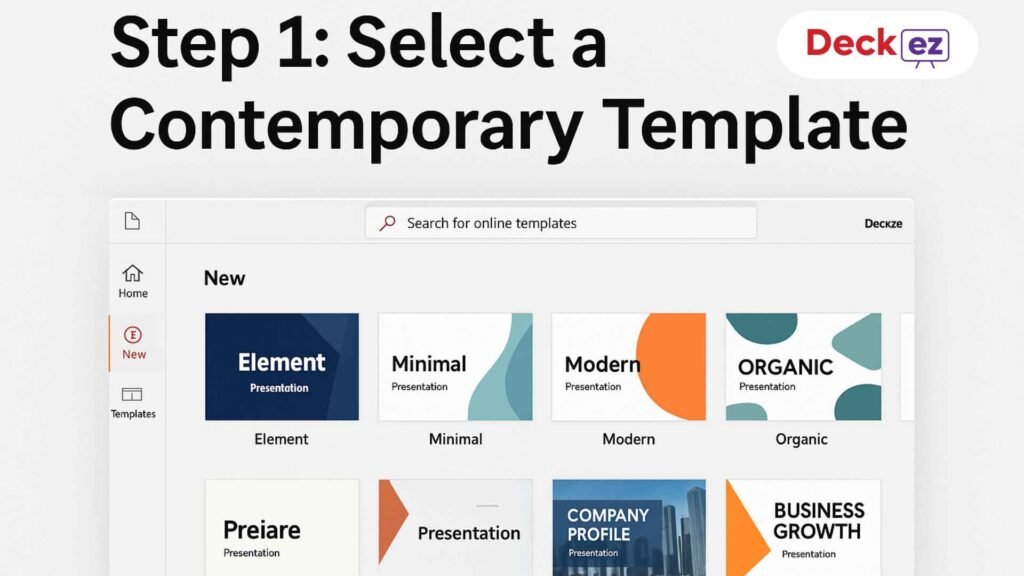 Selecting a contemporary PowerPoint template for modern presentation design