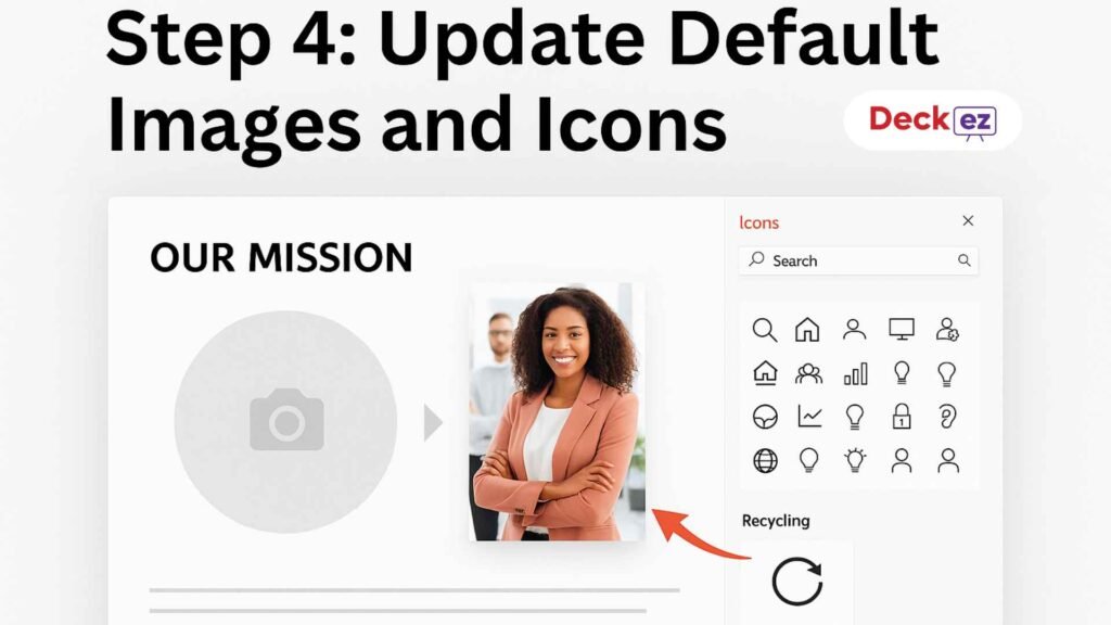 Updating default images and icons in a PowerPoint template